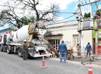 Colocaron nuevo hormigón en las dársenas de calle Pellegrini